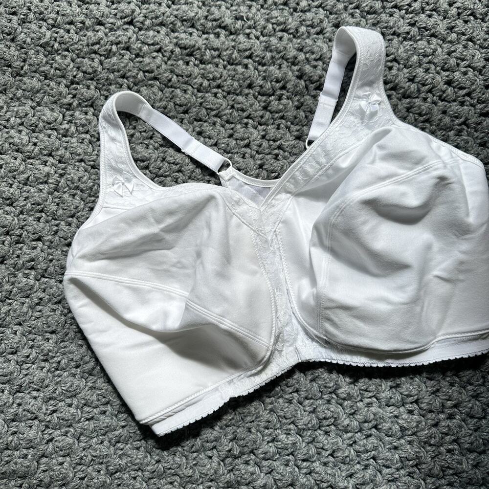 Comfort Choice Front Close Wireless Posture Bra, White 44G New